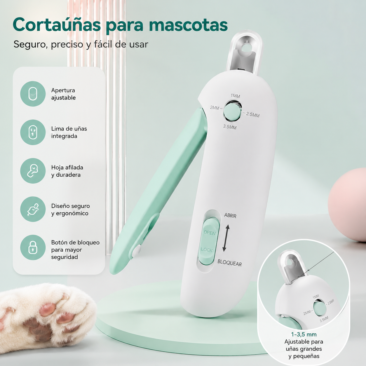 Cortauñas con lima integrada