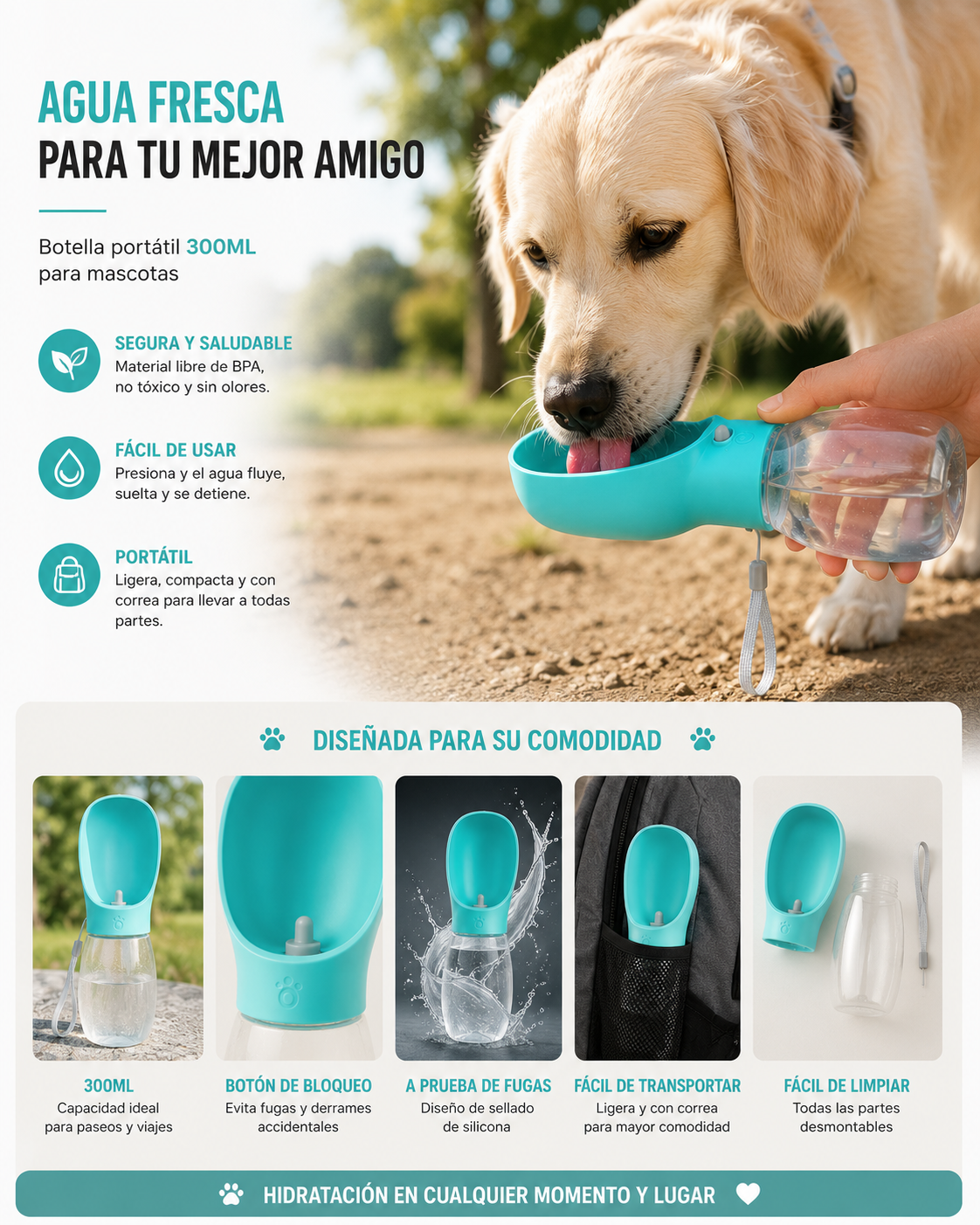 Botella portátil 300ML